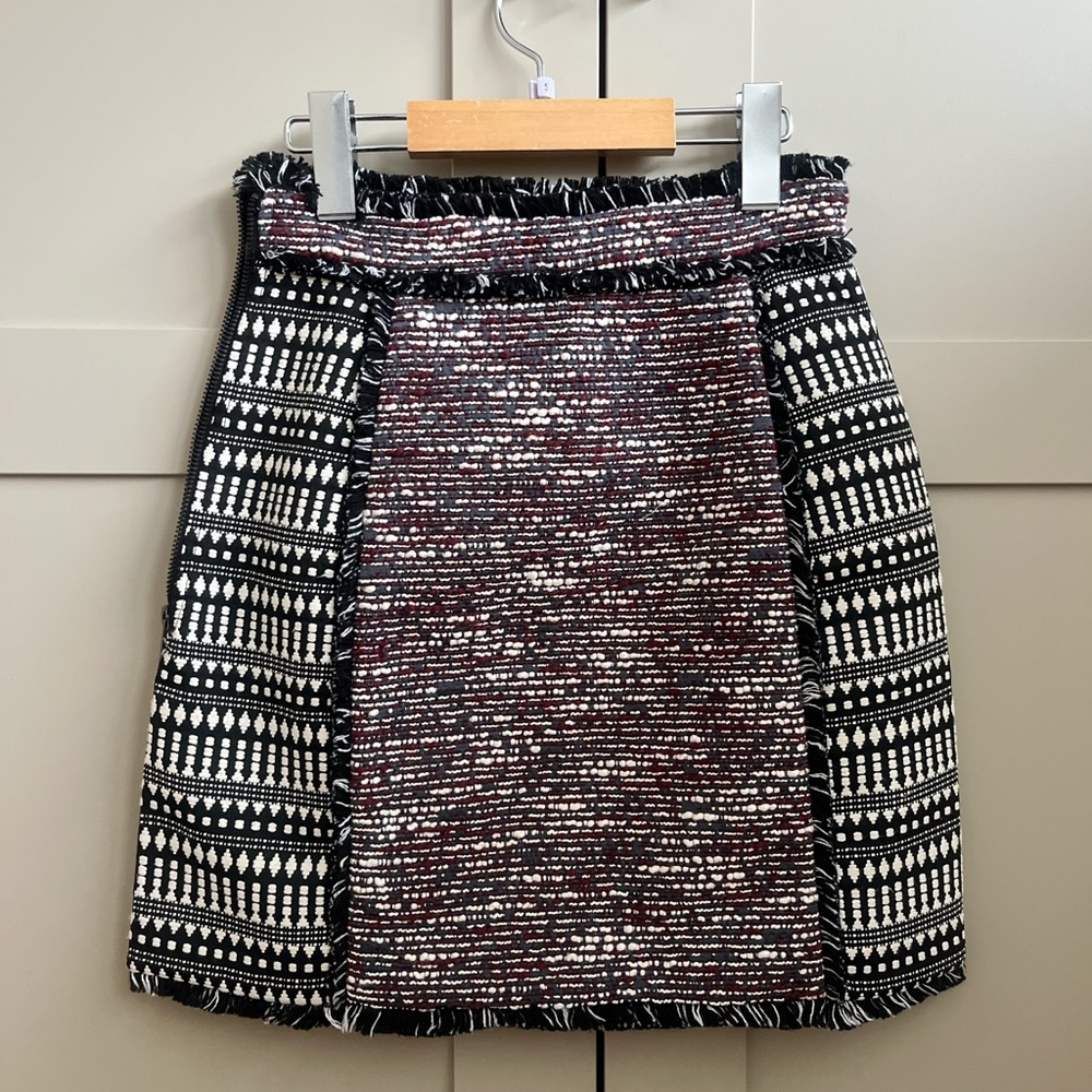 French Connection Black and White A-Line Skirt